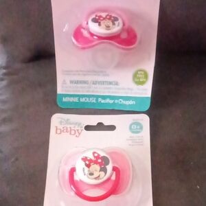 2 Disney Minnie Mouse Pink Baby Pacifiers